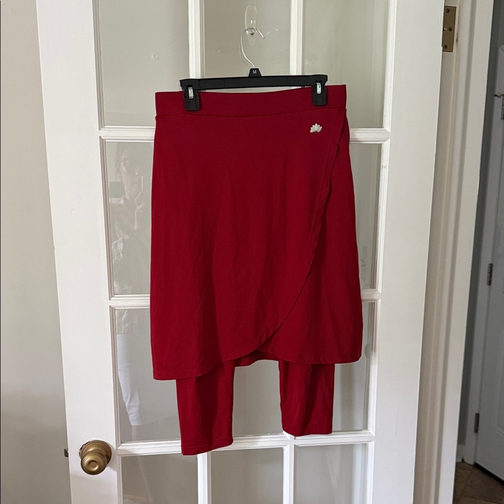Maroon faux wrap Snoga (Women's athletic Skirt with leggings)